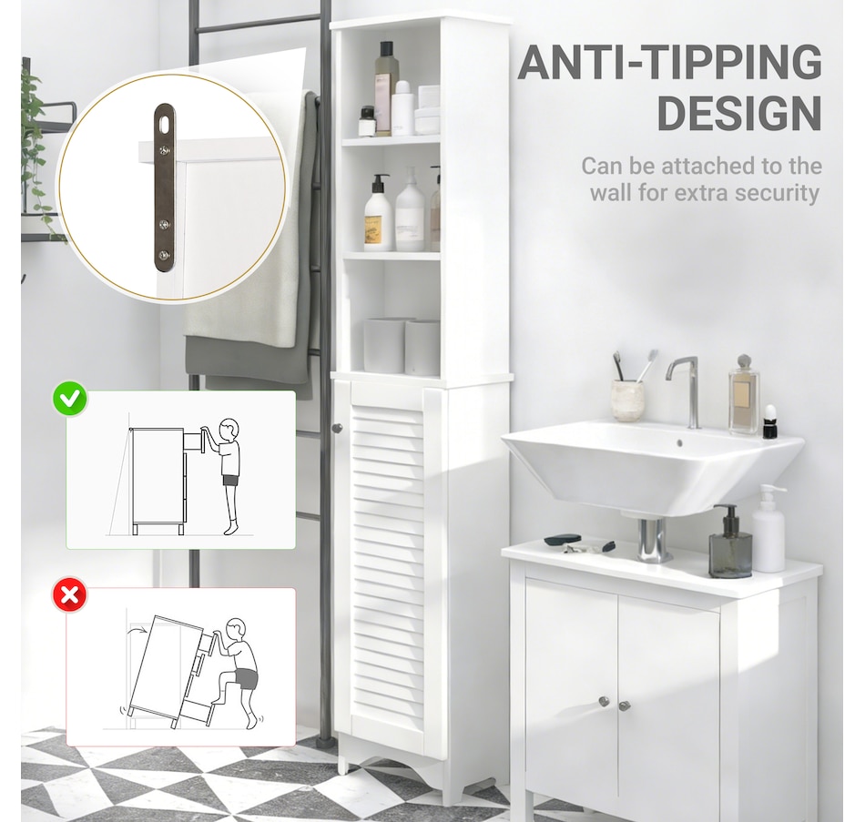 Image 934553_ALTMORE28.jpg, Product 934-553 / Price $94.99 - $109.99, HOMCOM Bathroom Cabinet Cupboard Shelving Storage Unit w/ Door & 6 Shelves from HOMCOM on TSC.ca's Home & Garden department