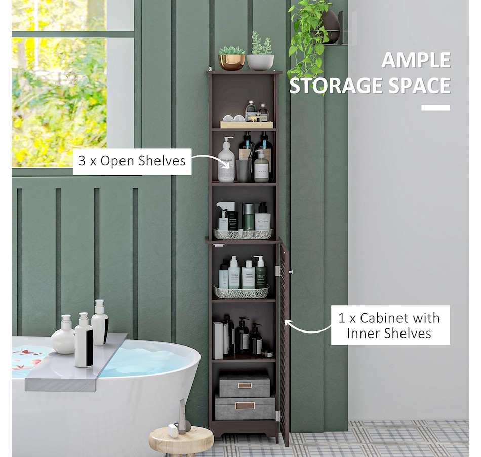 Image 934553_ALTMORE31.jpg, Product 934-553 / Price $94.99 - $109.99, HOMCOM Bathroom Cabinet Cupboard Shelving Storage Unit w/ Door & 6 Shelves from HOMCOM on TSC.ca's Home & Garden department