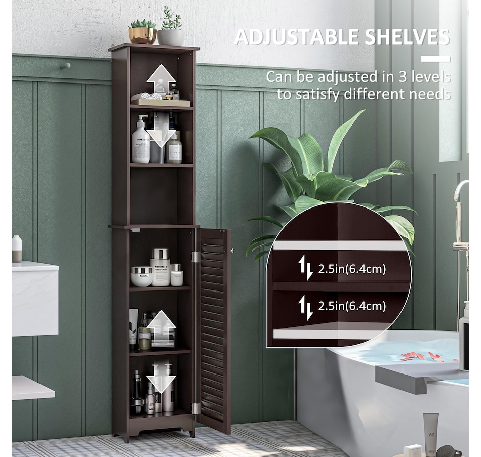 Image 934553_ALTMORE32.jpg, Product 934-553 / Price $94.99 - $109.99, HOMCOM Bathroom Cabinet Cupboard Shelving Storage Unit w/ Door & 6 Shelves from HOMCOM on TSC.ca's Home & Garden department