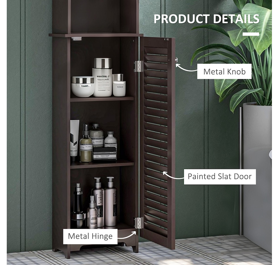 Image 934553_ALTMORE33.jpg, Product 934-553 / Price $94.99 - $109.99, HOMCOM Bathroom Cabinet Cupboard Shelving Storage Unit w/ Door & 6 Shelves from HOMCOM on TSC.ca's Home & Garden department