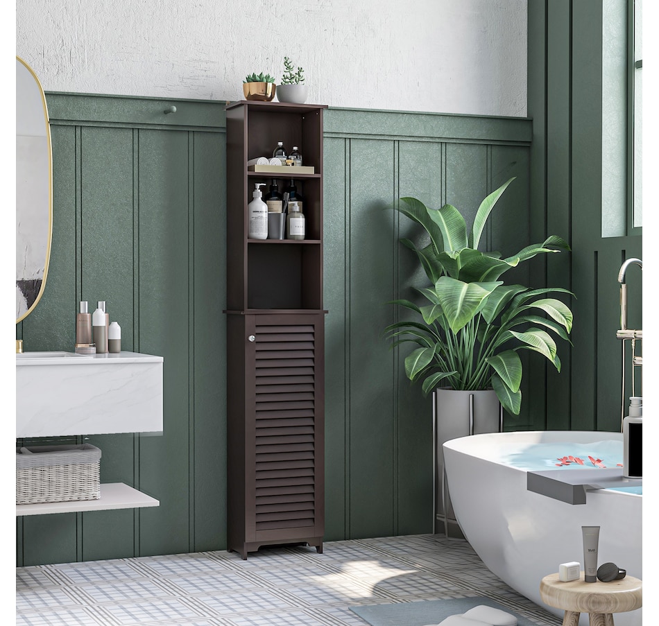 Image 934553_ALTMORE35.jpg, Product 934-553 / Price $94.99 - $109.99, HOMCOM Bathroom Cabinet Cupboard Shelving Storage Unit w/ Door & 6 Shelves from HOMCOM on TSC.ca's Home & Garden department