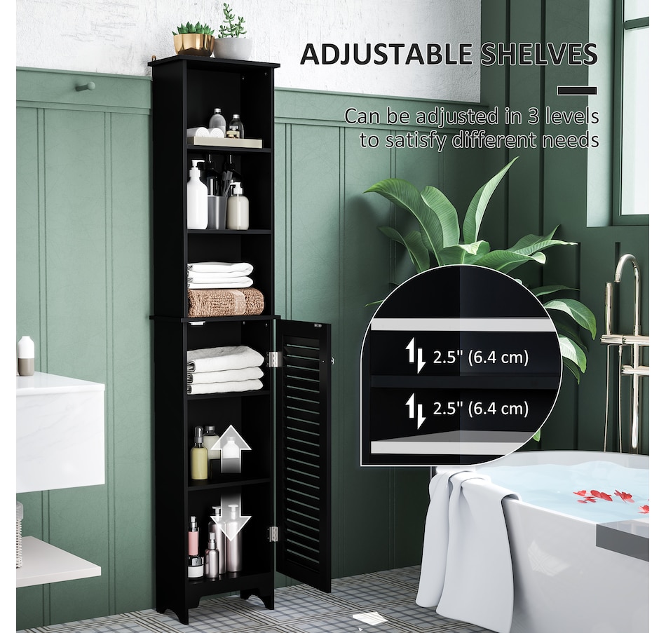 Image 934553_ALTMORE4.jpg, Product 934-553 / Price $94.99 - $109.99, HOMCOM Bathroom Cabinet Cupboard Shelving Storage Unit w/ Door & 6 Shelves from HOMCOM on TSC.ca's Home & Garden department