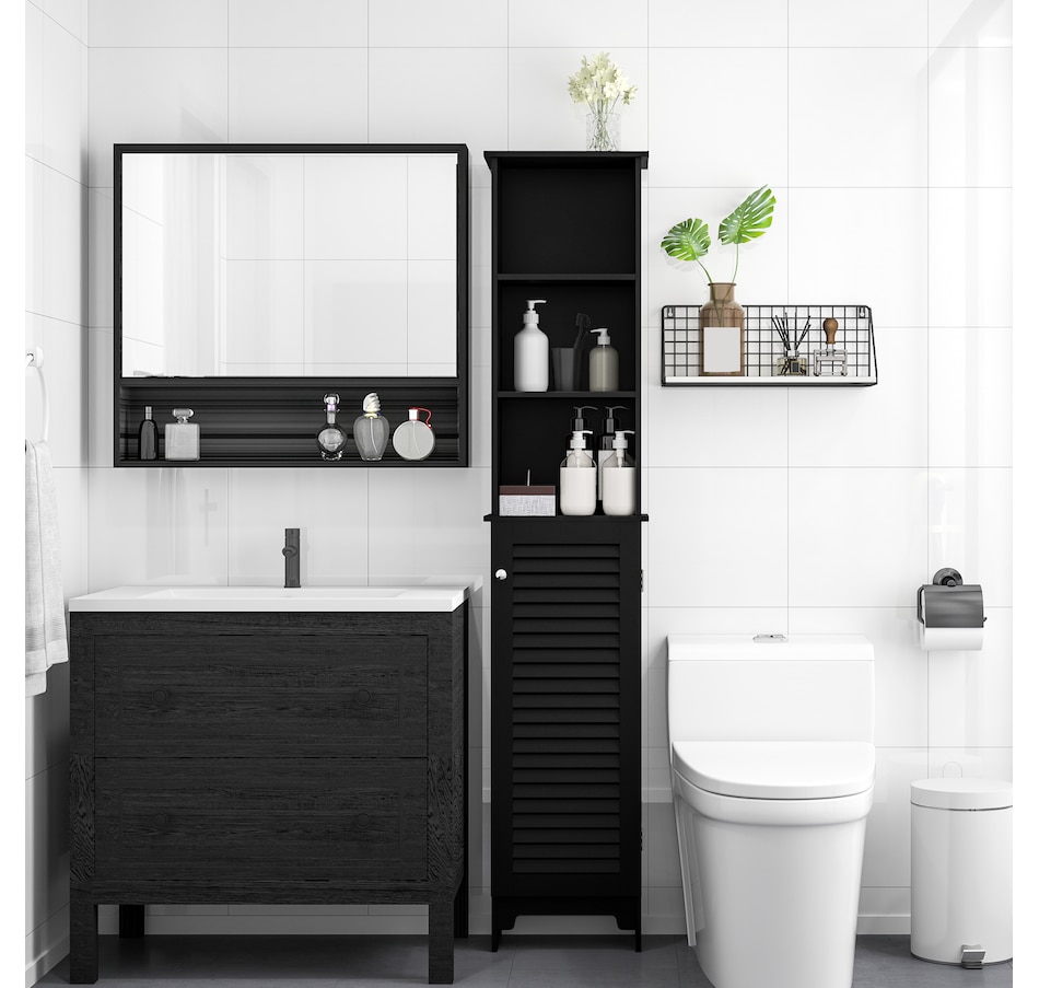 Image 934553_ALTMORE8.jpg, Product 934-553 / Price $94.99 - $109.99, HOMCOM Bathroom Cabinet Cupboard Shelving Storage Unit w/ Door & 6 Shelves from HOMCOM on TSC.ca's Home & Garden department