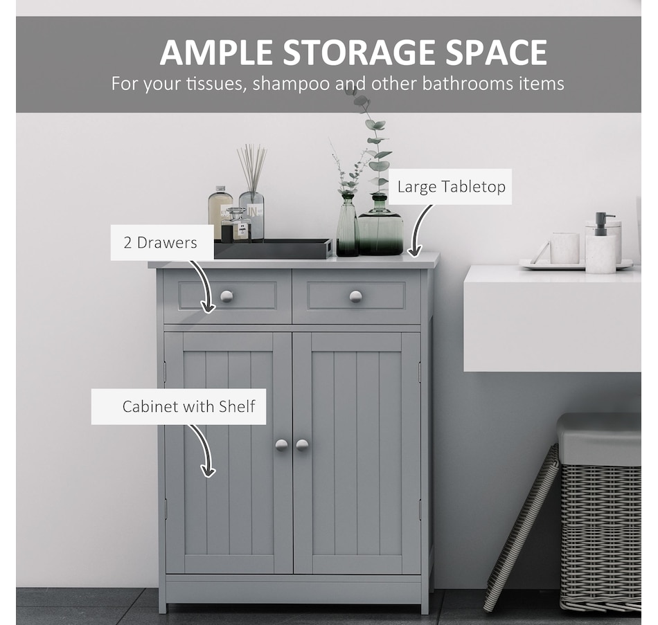 Image 934567_ALTMORE26.jpg, Product 934-567 / Price $119.99, kleankin Bathroom Storage Cabinet with 2 Doors, 2 Drawers, Adjustable Shelf from Kleankin on TSC.ca's Home & Garden department