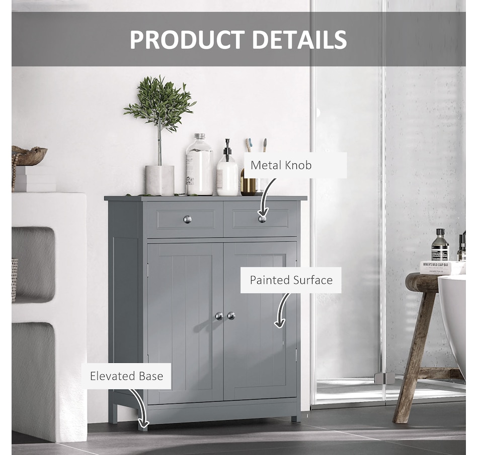 Image 934567_ALTMORE28.jpg, Product 934-567 / Price $119.99, kleankin Bathroom Storage Cabinet with 2 Doors, 2 Drawers, Adjustable Shelf from Kleankin on TSC.ca's Home & Garden department