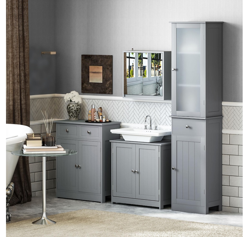 Image 934567_ALTMORE31.jpg, Product 934-567 / Price $119.99, kleankin Bathroom Storage Cabinet with 2 Doors, 2 Drawers, Adjustable Shelf from Kleankin on TSC.ca's Home & Garden department