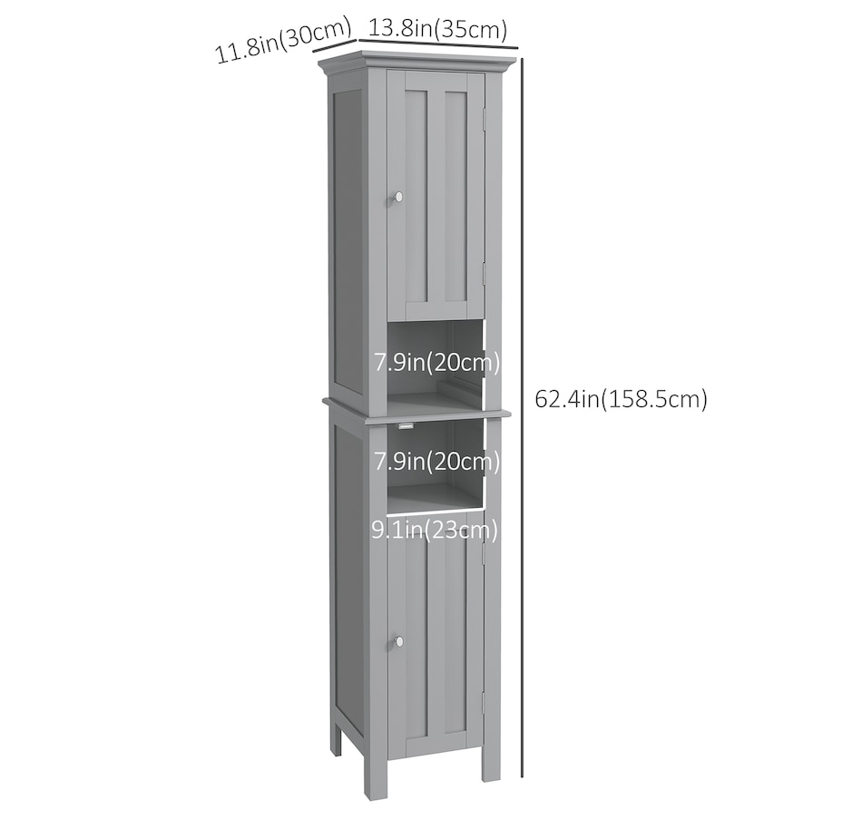 Image 934574_ALTMORE10.jpg, Product 934-574 / Price $134.99, kleankin Tall Bathroom Storage Cabinet with Shelves and Cupboards from Kleankin on TSC.ca's Home & Garden department