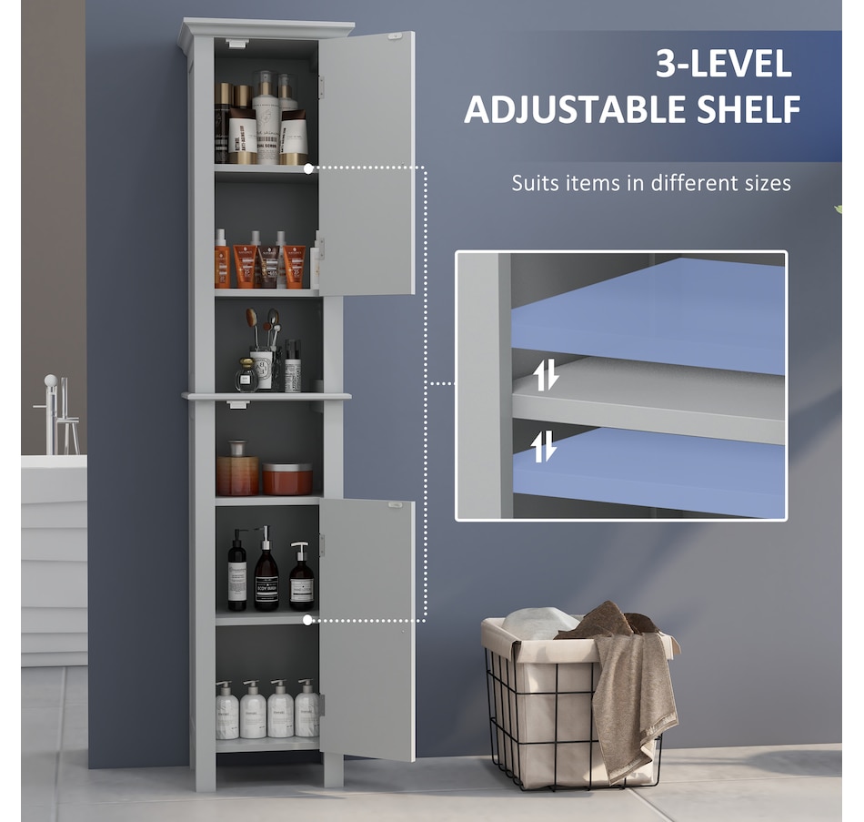 Image 934574_ALTMORE12.jpg, Product 934-574 / Price $134.99, kleankin Tall Bathroom Storage Cabinet with Shelves and Cupboards from Kleankin on TSC.ca's Home & Garden department