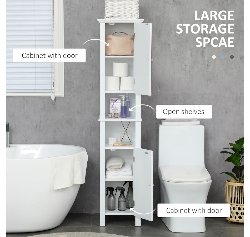 Image 934574_ALTMORE3.jpg, Product 934-574 / Price $134.99, kleankin Tall Bathroom Storage Cabinet with Shelves and Cupboards from Kleankin on TSC.ca's Home & Garden department