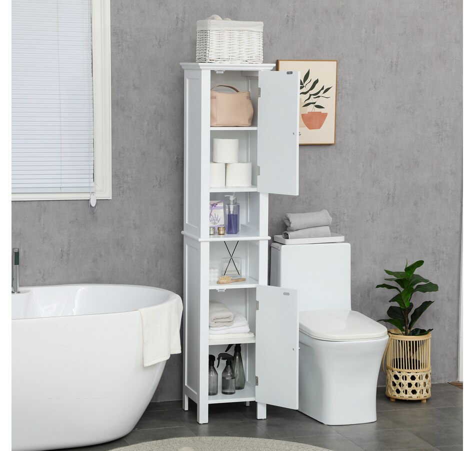 Image 934574_ALTMORE6.jpg, Product 934-574 / Price $134.99, kleankin Tall Bathroom Storage Cabinet with Shelves and Cupboards from Kleankin on TSC.ca's Home & Garden department