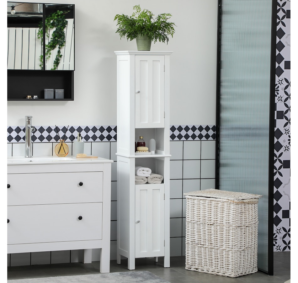 Image 934574_ALTMORE7.jpg, Product 934-574 / Price $134.99, kleankin Tall Bathroom Storage Cabinet with Shelves and Cupboards from Kleankin on TSC.ca's Home & Garden department