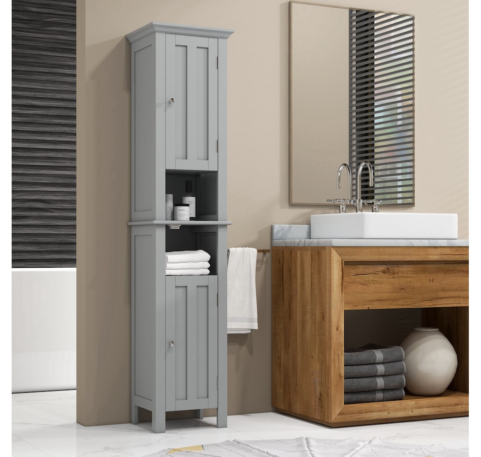Image 934574_ALTMORE9.jpg, Product 934-574 / Price $134.99, kleankin Tall Bathroom Storage Cabinet with Shelves and Cupboards from Kleankin on TSC.ca's Home & Garden department
