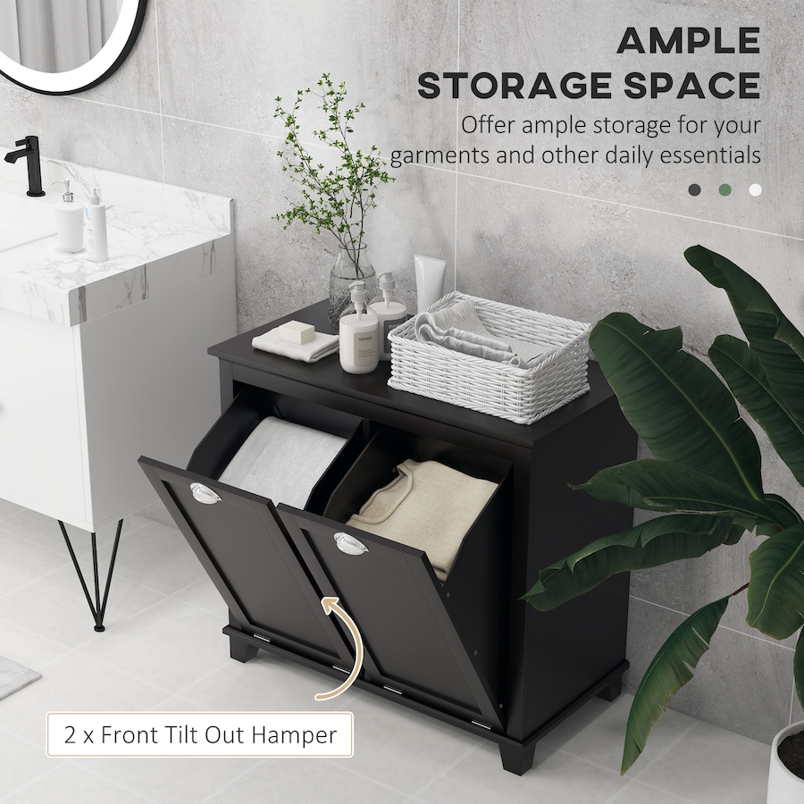 Image 934575_ALTMORE11.jpg, Product 934-575 / Price $149.99, HOMCOM Laundry 2-Section Baskets Combined with Ample Counter Storage Space from HOMCOM on TSC.ca's Home & Garden department