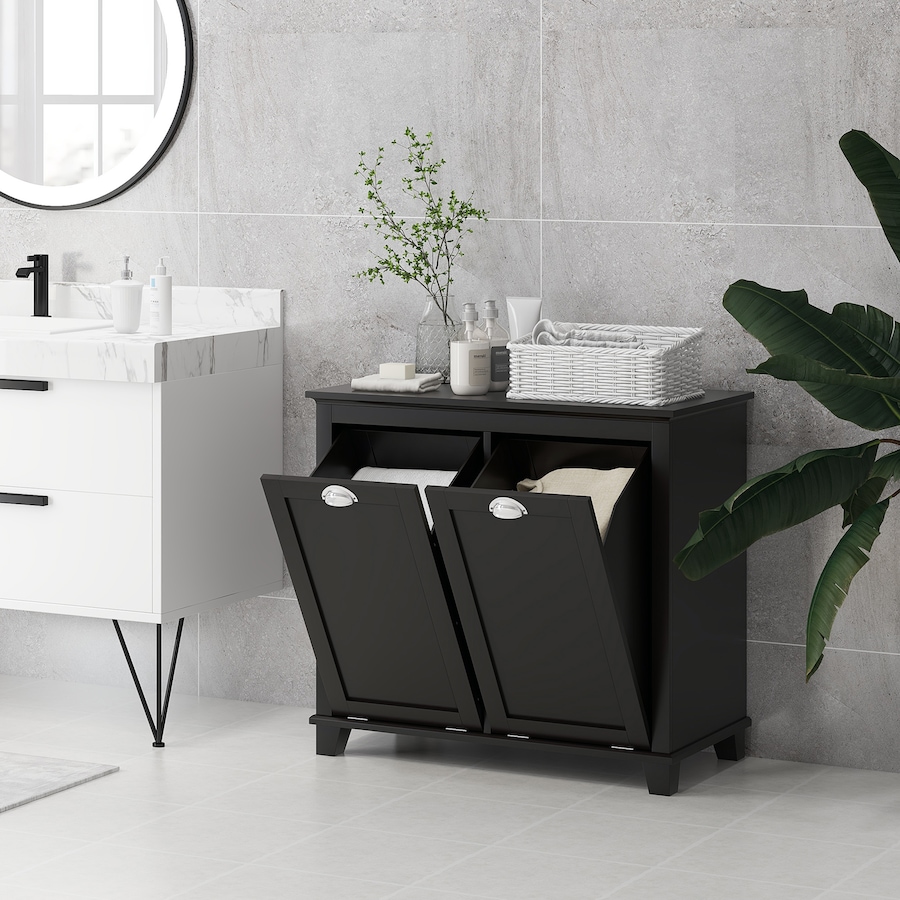 Image 934575_ALTMORE14.jpg, Product 934-575 / Price $149.99, HOMCOM Laundry 2-Section Baskets Combined with Ample Counter Storage Space from HOMCOM on TSC.ca's Home & Garden department