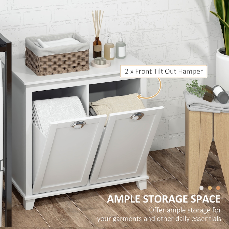Image 934575_ALTMORE19.jpg, Product 934-575 / Price $149.99, HOMCOM Laundry 2-Section Baskets Combined with Ample Counter Storage Space from HOMCOM on TSC.ca's Home & Garden department