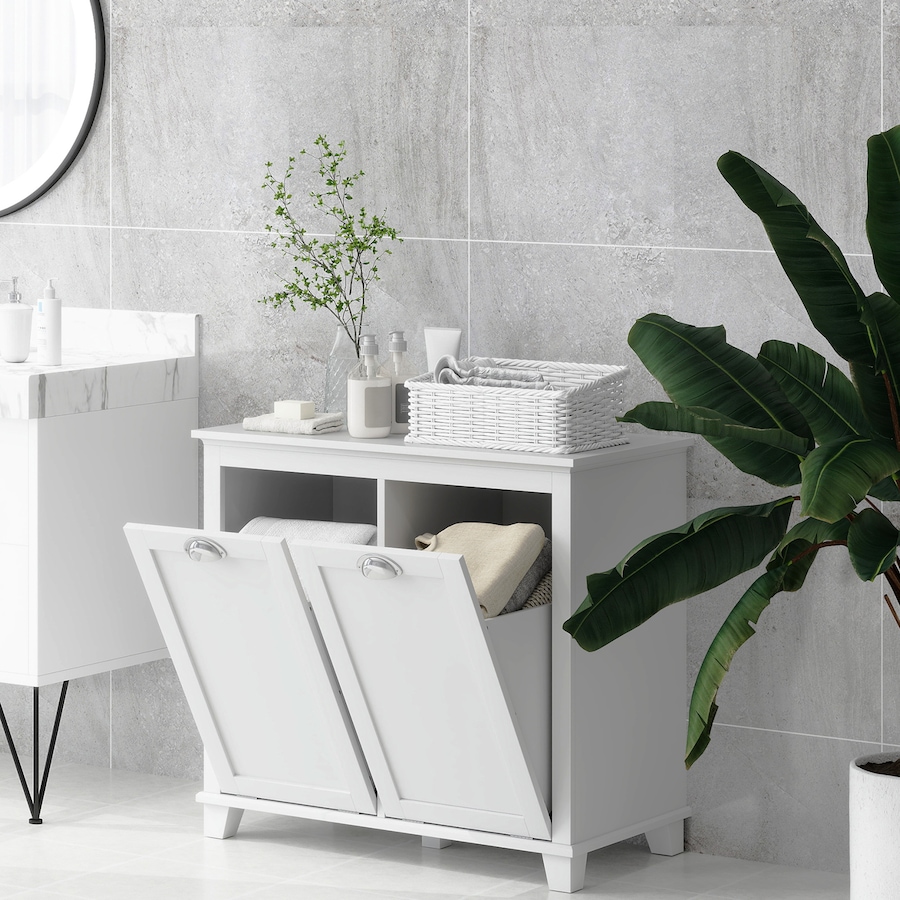Image 934575_ALTMORE22.jpg, Product 934-575 / Price $149.99, HOMCOM Laundry 2-Section Baskets Combined with Ample Counter Storage Space from HOMCOM on TSC.ca's Home & Garden department