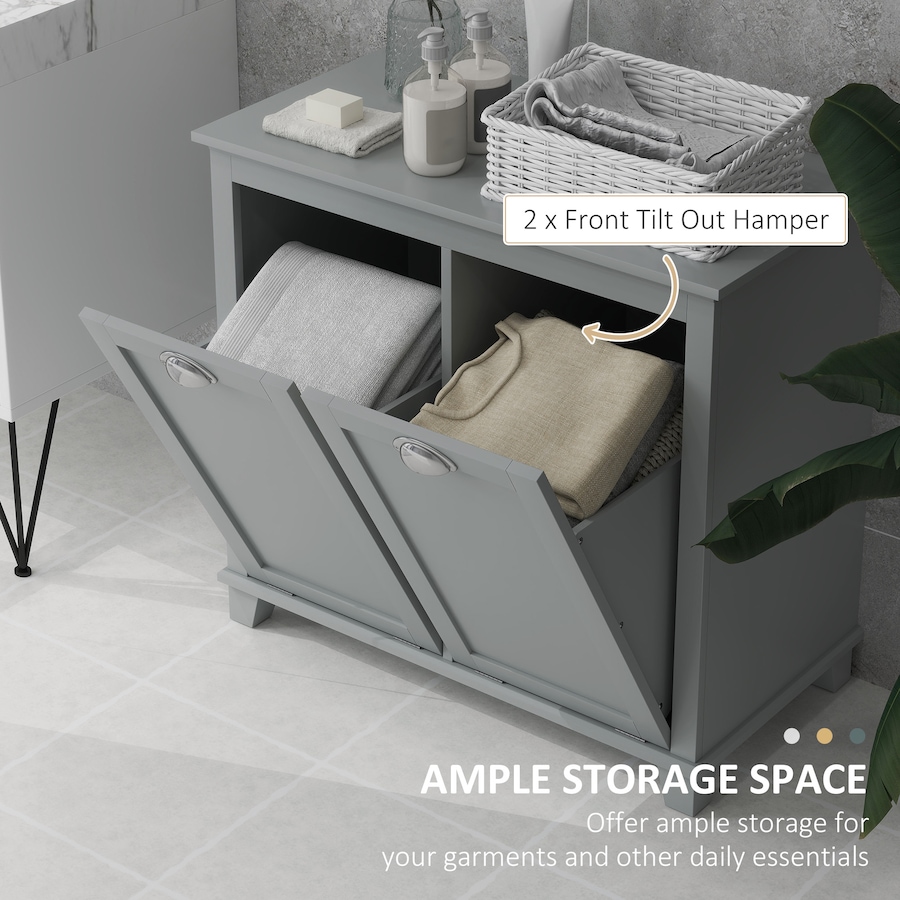 Image 934575_ALTMORE3.jpg, Product 934-575 / Price $149.99, HOMCOM Laundry 2-Section Baskets Combined with Ample Counter Storage Space from HOMCOM on TSC.ca's Home & Garden department