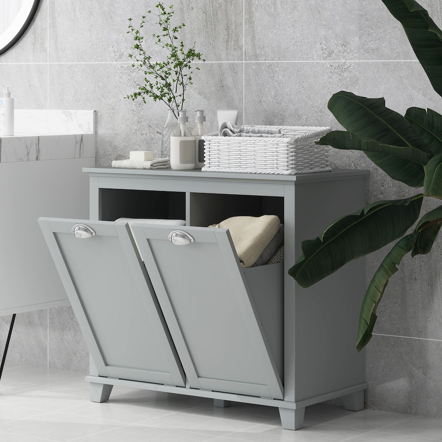 Image 934575_ALTMORE6.jpg, Product 934-575 / Price $149.99, HOMCOM Laundry 2-Section Baskets Combined with Ample Counter Storage Space from HOMCOM on TSC.ca's Home & Garden department