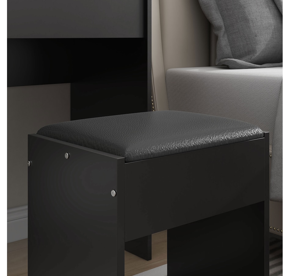 Image 934596_ALTMORE16.jpg, Product 934-596 / Price $119.99 - $129.99, HOMCOM Mirrored Vanity Set Makeup Dressing Desk Stool Set Flip Top Bedroom from HOMCOM on TSC.ca's Beauty department