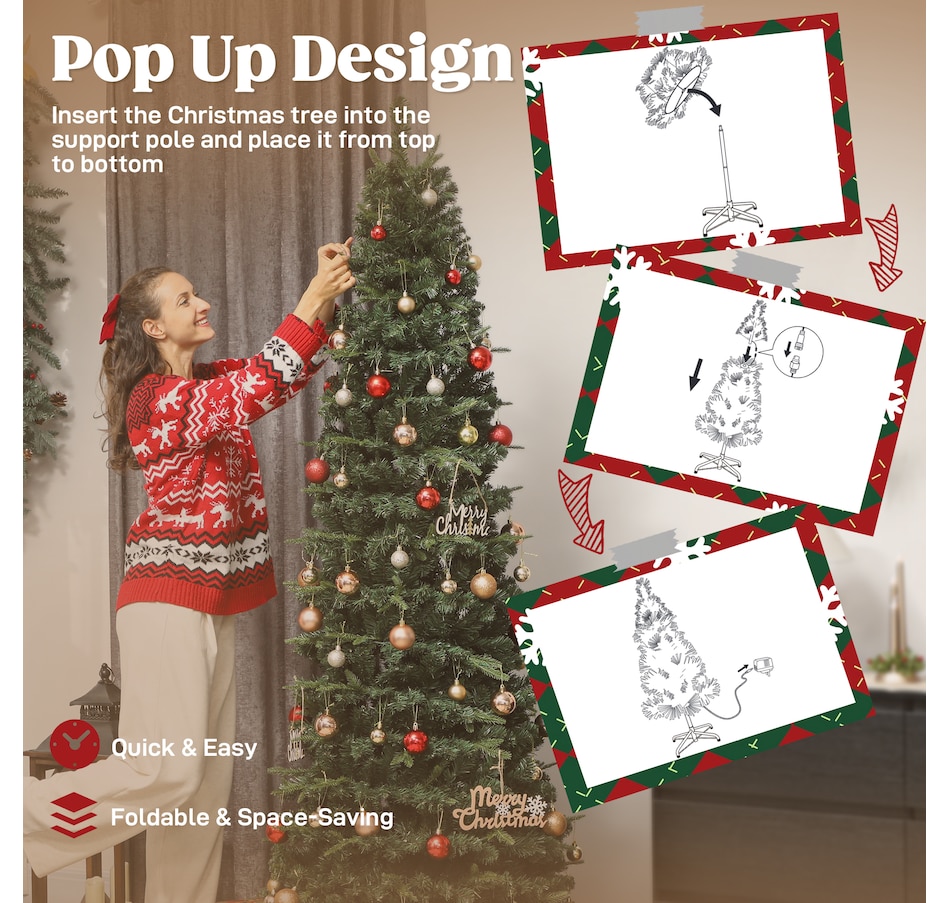 Image 934600_ALTMORE13.jpg, Product 934-600 / Price $47.99, HOMCOM Prelit Pop Up Christmas Tree, Collapsible Xmas Tree, Green from HOMCOM on TSC.ca's Home & Garden department