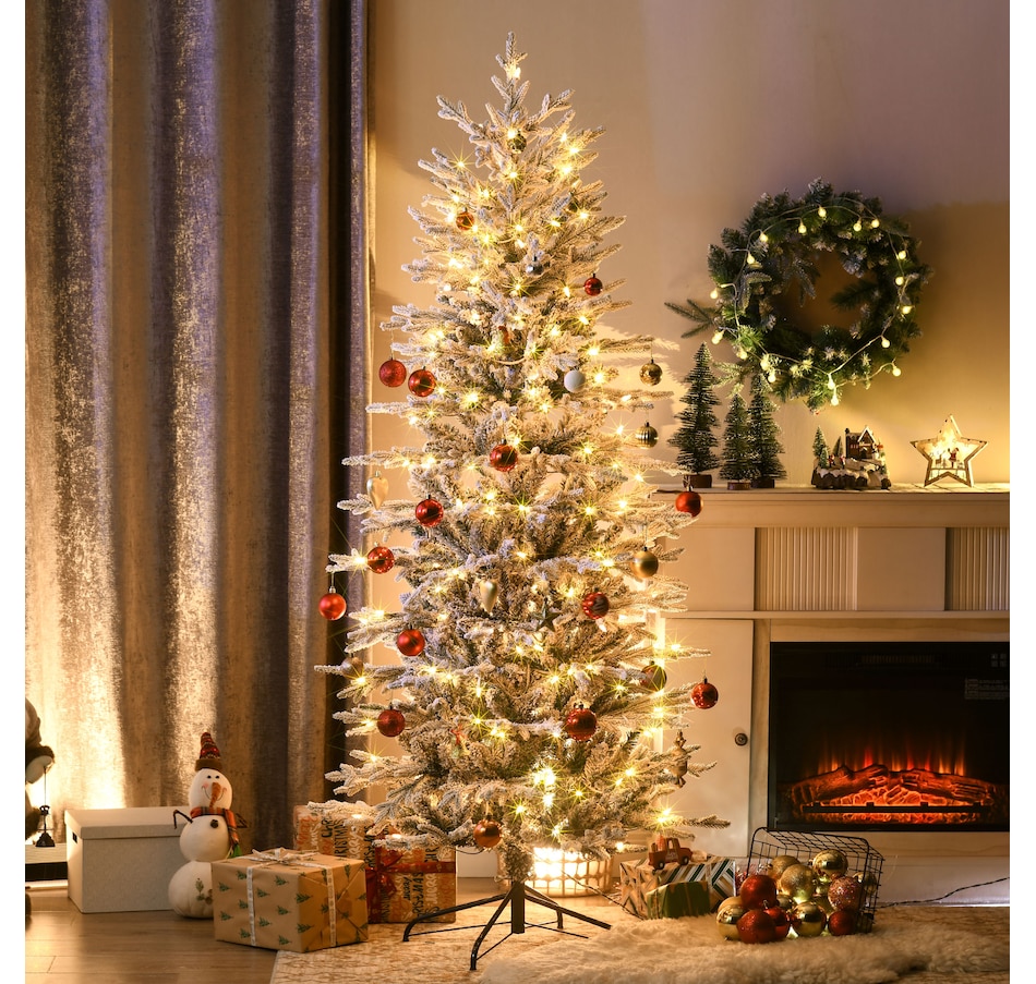 Image 934601_ALTMORE1.jpg, Product 934-601 / Price $169.99 - $189.99, HOMCOM Flocked Artificial Christmas Tree with Warm Yellow Clear Lights from HOMCOM on TSC.ca's Home & Garden department