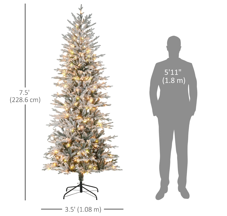 Image 934601_ALTMORE10.jpg, Product 934-601 / Price $169.99 - $189.99, HOMCOM Flocked Artificial Christmas Tree with Warm Yellow Clear Lights from HOMCOM on TSC.ca's Home & Garden department
