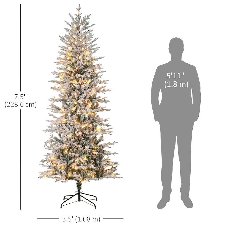 Image 934601_ALTMORE10.jpg, Product 934-601 / Price $169.99 - $189.99, HOMCOM Flocked Artificial Christmas Tree with Warm Yellow Clear Lights from HOMCOM on TSC.ca's Home & Garden department