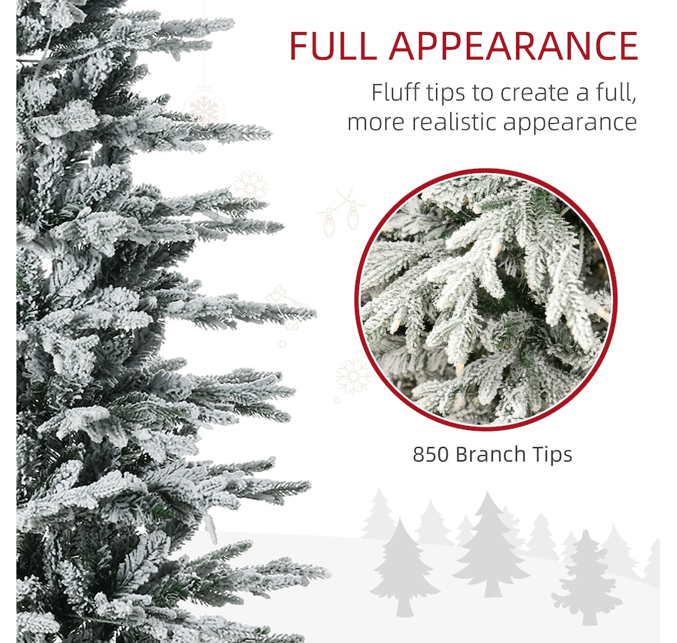 Image 934601_ALTMORE12.jpg, Product 934-601 / Price $169.99 - $189.99, HOMCOM Flocked Artificial Christmas Tree with Warm Yellow Clear Lights from HOMCOM on TSC.ca's Home & Garden department