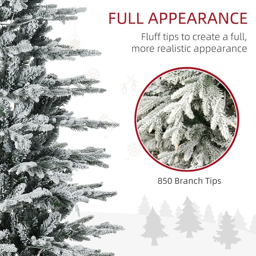 Image 934601_ALTMORE12.jpg, Product 934-601 / Price $169.99 - $189.99, HOMCOM Flocked Artificial Christmas Tree with Warm Yellow Clear Lights from HOMCOM on TSC.ca's Home & Garden department