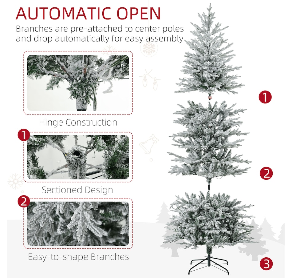 Image 934601_ALTMORE15.jpg, Product 934-601 / Price $169.99 - $189.99, HOMCOM Flocked Artificial Christmas Tree with Warm Yellow Clear Lights from HOMCOM on TSC.ca's Home & Garden department