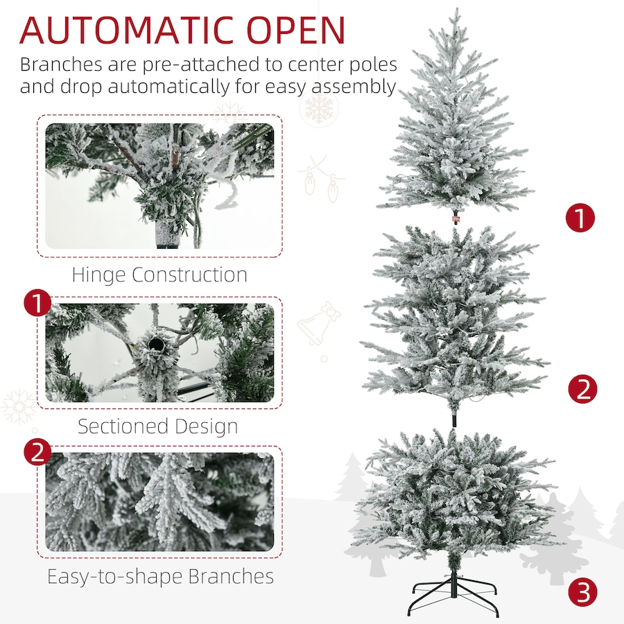 Image 934601_ALTMORE15.jpg, Product 934-601 / Price $169.99 - $189.99, HOMCOM Flocked Artificial Christmas Tree with Warm Yellow Clear Lights from HOMCOM on TSC.ca's Home & Garden department
