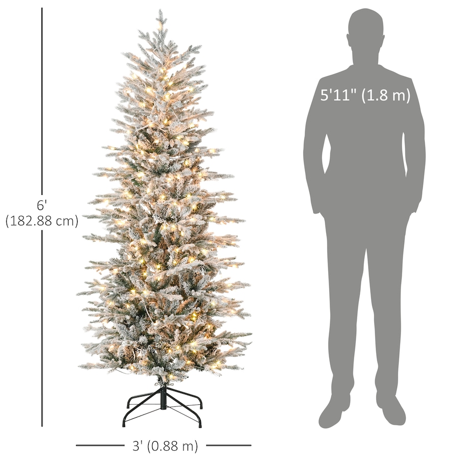 Image 934601_ALTMORE2.jpg, Product 934-601 / Price $169.99 - $189.99, HOMCOM Flocked Artificial Christmas Tree with Warm Yellow Clear Lights from HOMCOM on TSC.ca's Home & Garden department