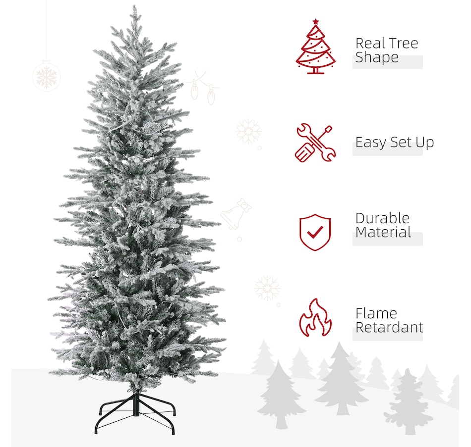 Image 934601_ALTMORE3.jpg, Product 934-601 / Price $169.99 - $189.99, HOMCOM Flocked Artificial Christmas Tree with Warm Yellow Clear Lights from HOMCOM on TSC.ca's Home & Garden department
