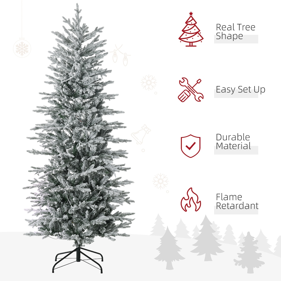 Image 934601_ALTMORE3.jpg, Product 934-601 / Price $169.99 - $189.99, HOMCOM Flocked Artificial Christmas Tree with Warm Yellow Clear Lights from HOMCOM on TSC.ca's Home & Garden department