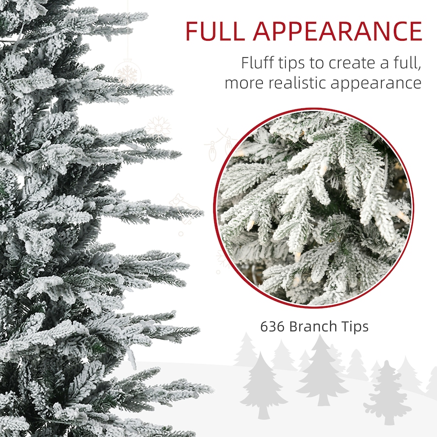 Image 934601_ALTMORE4.jpg, Product 934-601 / Price $169.99 - $189.99, HOMCOM Flocked Artificial Christmas Tree with Warm Yellow Clear Lights from HOMCOM on TSC.ca's Home & Garden department