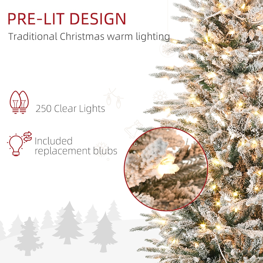 Image 934601_ALTMORE5.jpg, Product 934-601 / Price $169.99 - $189.99, HOMCOM Flocked Artificial Christmas Tree with Warm Yellow Clear Lights from HOMCOM on TSC.ca's Home & Garden department