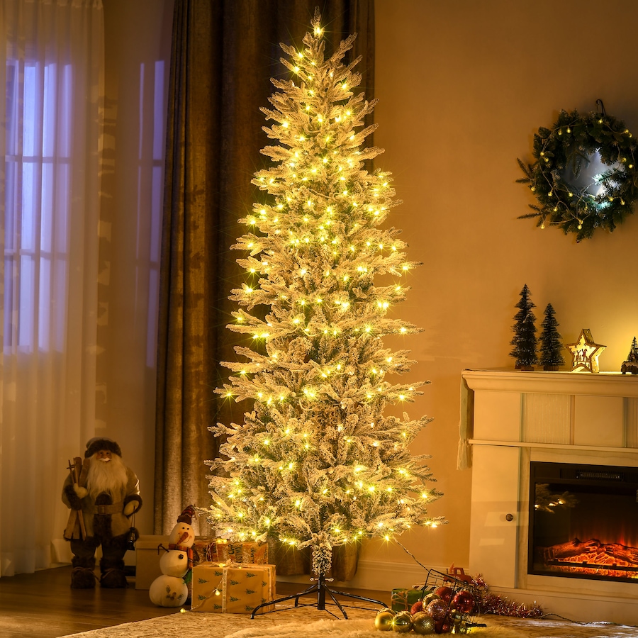 Image 934601_ALTMORE9.jpg, Product 934-601 / Price $169.99 - $189.99, HOMCOM Flocked Artificial Christmas Tree with Warm Yellow Clear Lights from HOMCOM on TSC.ca's Home & Garden department