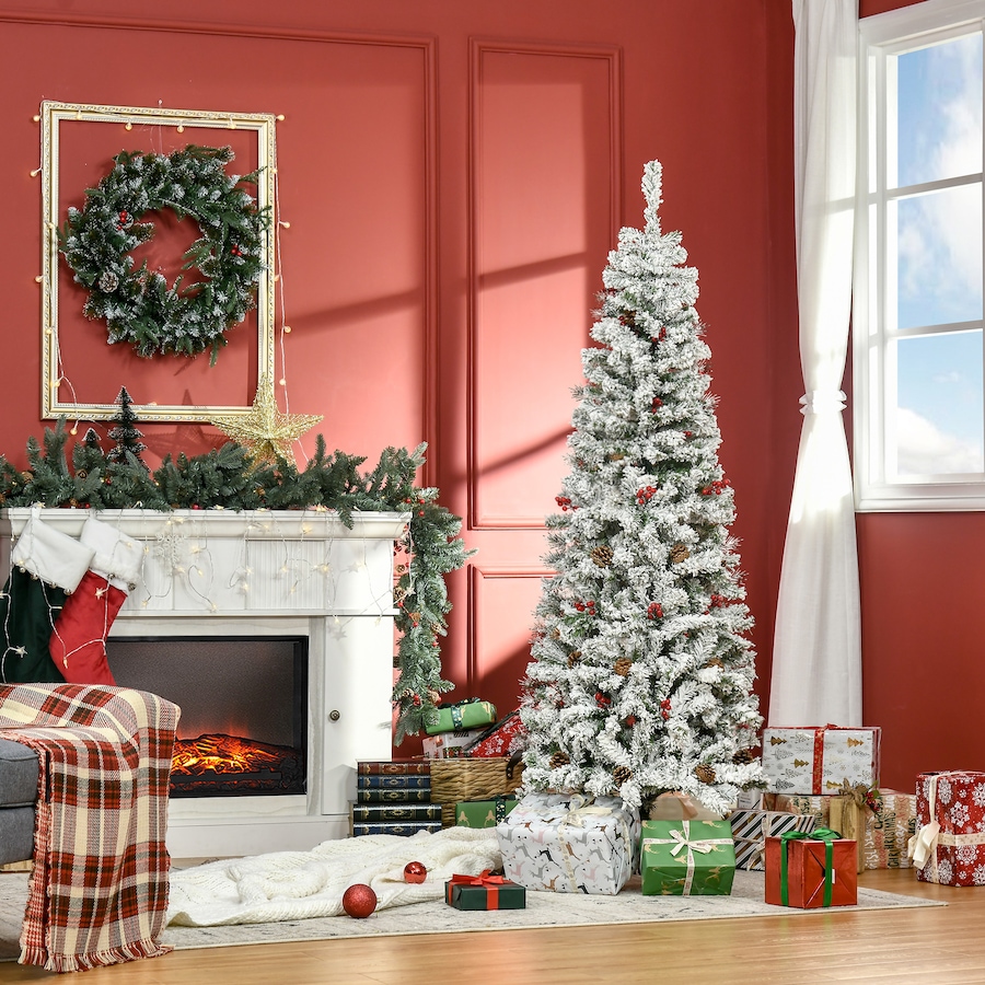 Image 934605_ALTMORE1.jpg, Product 934-605 / Price $84.99 - $94.99, HOMCOM Pencil Snow Flocked Artificial Christmas Tree with Realistic Branches from HOMCOM on TSC.ca's Home & Garden department