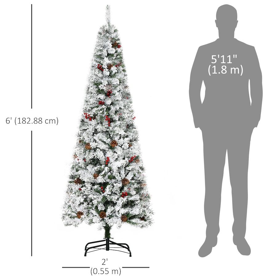 Image 934605_ALTMORE2.jpg, Product 934-605 / Price $84.99 - $94.99, HOMCOM Pencil Snow Flocked Artificial Christmas Tree with Realistic Branches from HOMCOM on TSC.ca's Home & Garden department