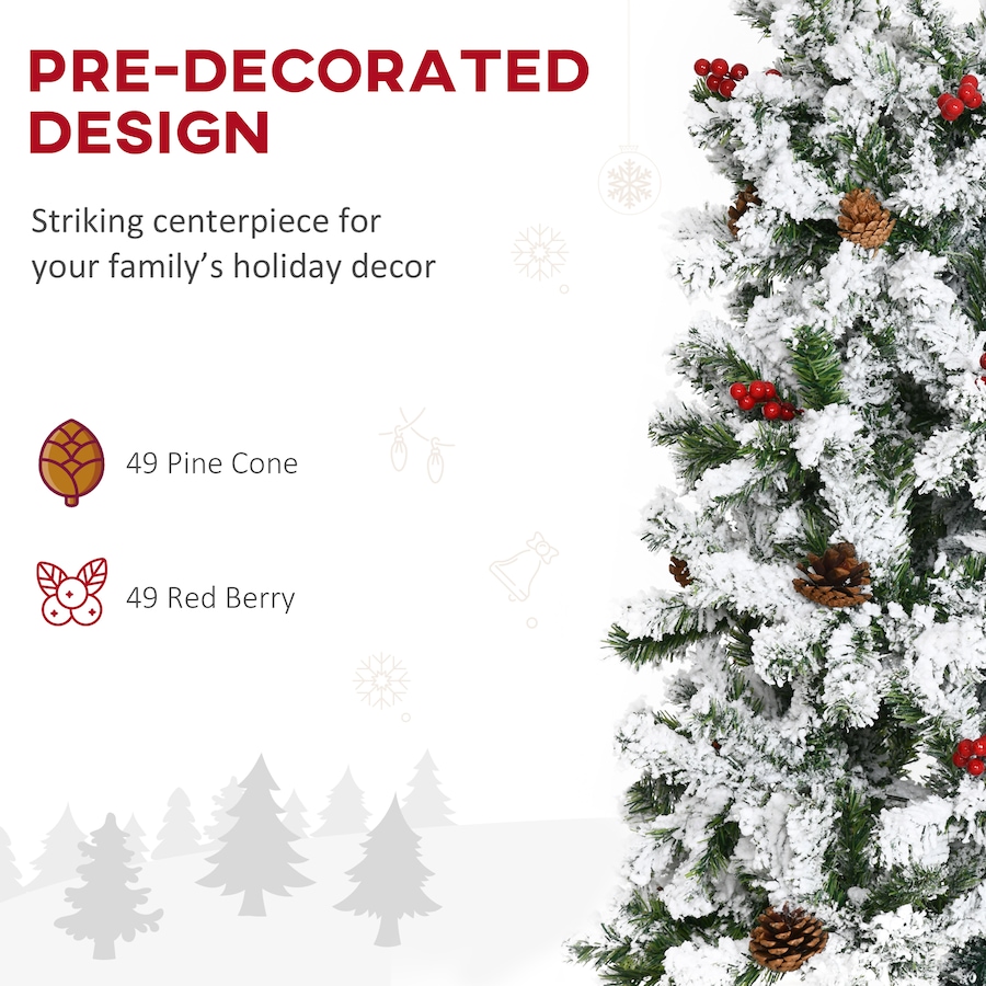 Image 934605_ALTMORE20.jpg, Product 934-605 / Price $84.99 - $94.99, HOMCOM Pencil Snow Flocked Artificial Christmas Tree with Realistic Branches from HOMCOM on TSC.ca's Home & Garden department