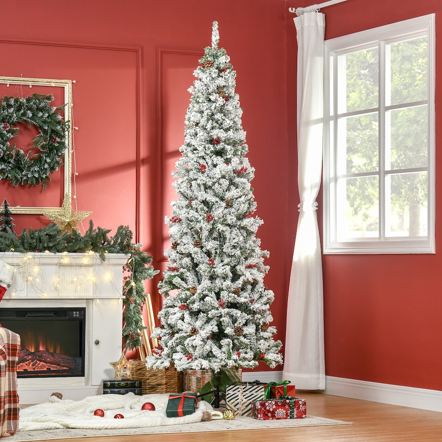 Image 934605_ALTMORE26.jpg, Product 934-605 / Price $84.99 - $94.99, HOMCOM Pencil Snow Flocked Artificial Christmas Tree with Realistic Branches from HOMCOM on TSC.ca's Home & Garden department