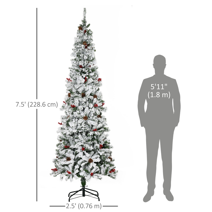 Image 934605_ALTMORE27.jpg, Product 934-605 / Price $84.99 - $94.99, HOMCOM Pencil Snow Flocked Artificial Christmas Tree with Realistic Branches from HOMCOM on TSC.ca's Home & Garden department