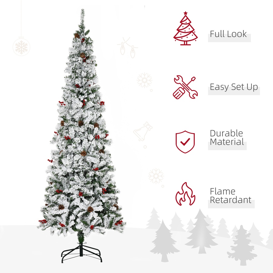 Image 934605_ALTMORE28.jpg, Product 934-605 / Price $84.99 - $94.99, HOMCOM Pencil Snow Flocked Artificial Christmas Tree with Realistic Branches from HOMCOM on TSC.ca's Home & Garden department