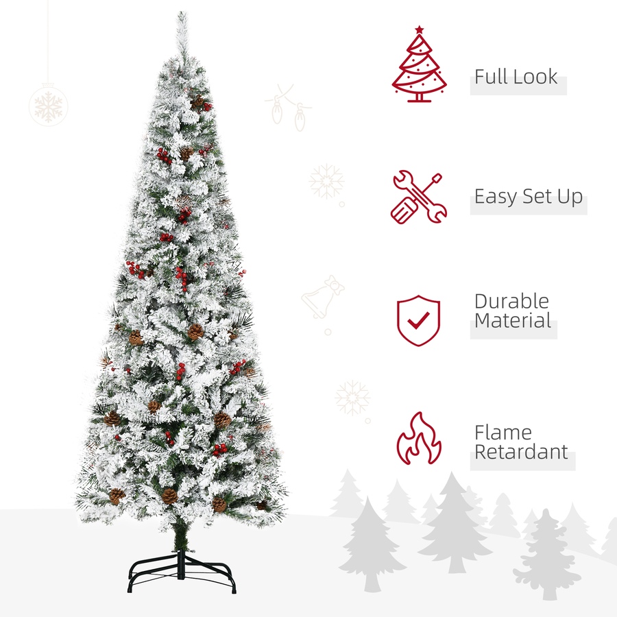 Image 934605_ALTMORE3.jpg, Product 934-605 / Price $84.99 - $94.99, HOMCOM Pencil Snow Flocked Artificial Christmas Tree with Realistic Branches from HOMCOM on TSC.ca's Home & Garden department