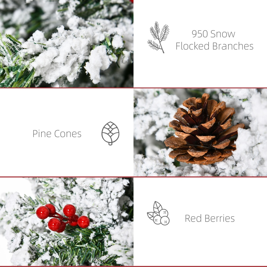 Image 934605_ALTMORE31.jpg, Product 934-605 / Price $84.99 - $94.99, HOMCOM Pencil Snow Flocked Artificial Christmas Tree with Realistic Branches from HOMCOM on TSC.ca's Home & Garden department