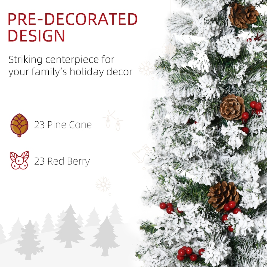 Image 934605_ALTMORE4.jpg, Product 934-605 / Price $84.99 - $94.99, HOMCOM Pencil Snow Flocked Artificial Christmas Tree with Realistic Branches from HOMCOM on TSC.ca's Home & Garden department