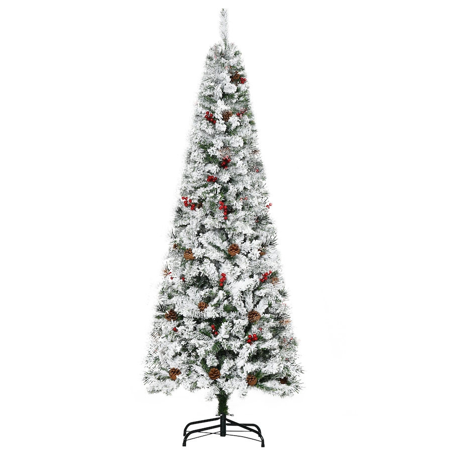 Image 934605_ST01.jpg, Product 934-605 / Price $84.99 - $94.99, HOMCOM Pencil Snow Flocked Artificial Christmas Tree with Realistic Branches from HOMCOM on TSC.ca's Home & Garden department