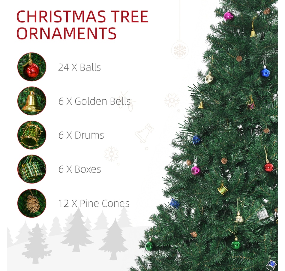 Image 934610_ALTMORE3.jpg, Product 934-610 / Price $49.99 - $69.99, HOMCOM Christmas Tree Artificial Xmas Holidays Party with Decoration Ornament from HOMCOM on TSC.ca's Home & Garden department