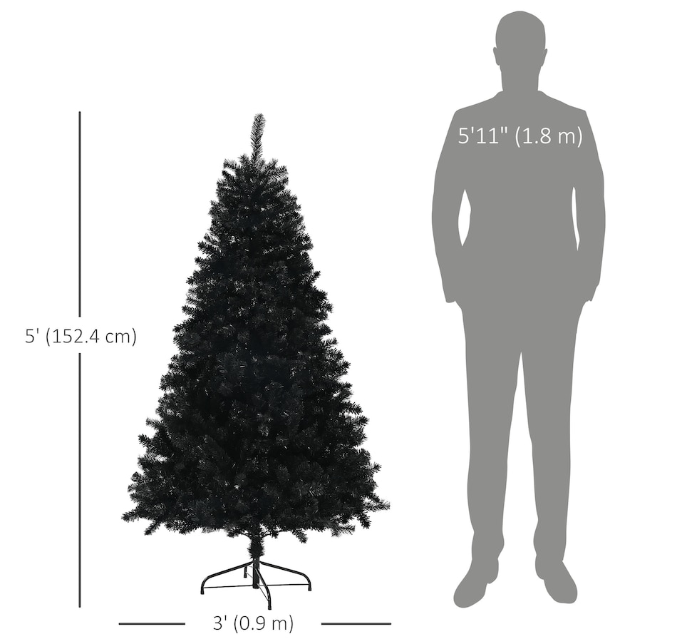 Image 934613_ALTMORE18.jpg, Product 934-613 / Price $109.99, HOMCOM Artificial Christmas Tree with Auto Open, Steel Base, Black from HOMCOM on TSC.ca's Home & Garden department