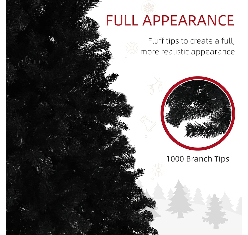 Image 934613_ALTMORE4.jpg, Product 934-613 / Price $109.99, HOMCOM Artificial Christmas Tree with Auto Open, Steel Base, Black from HOMCOM on TSC.ca's Home & Garden department